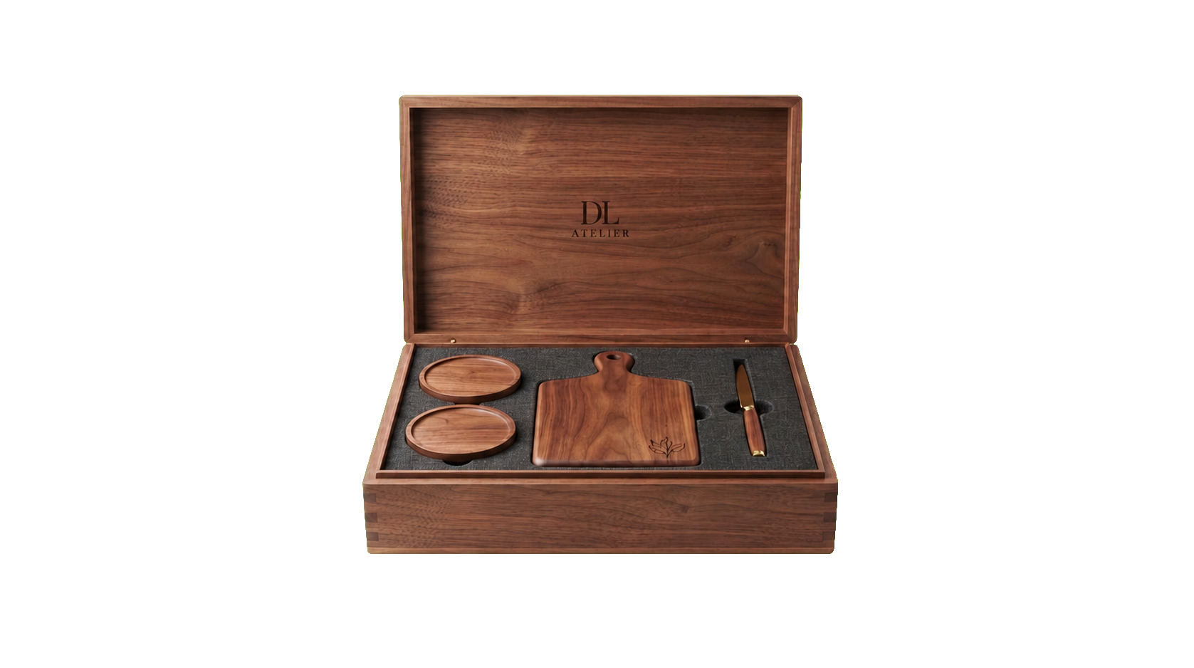 Set de regalo de madera DL Atelier abierto